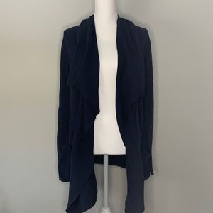 Michael Kors Open Draped Front Navy Cardigan. Asymmetrical hem.
